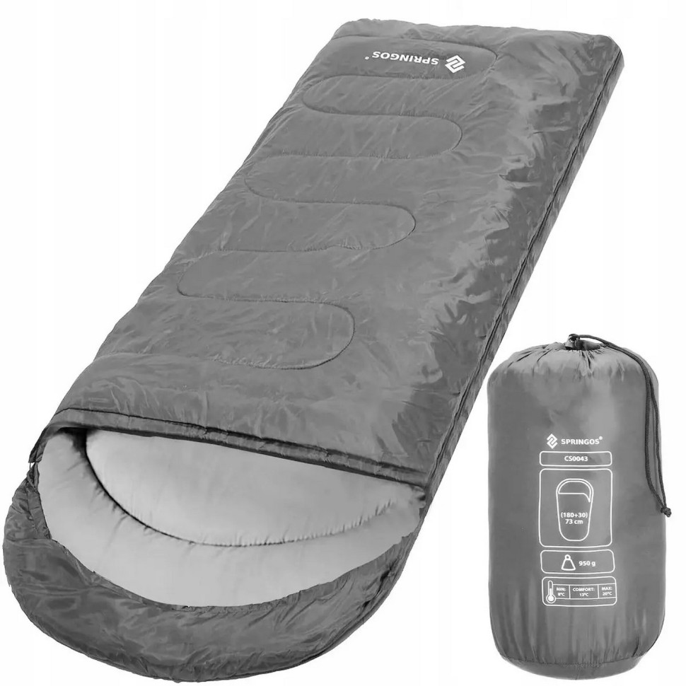 Спальний мішок (спальник) 2 в 1 Springos CS0043 Graphite/Grey