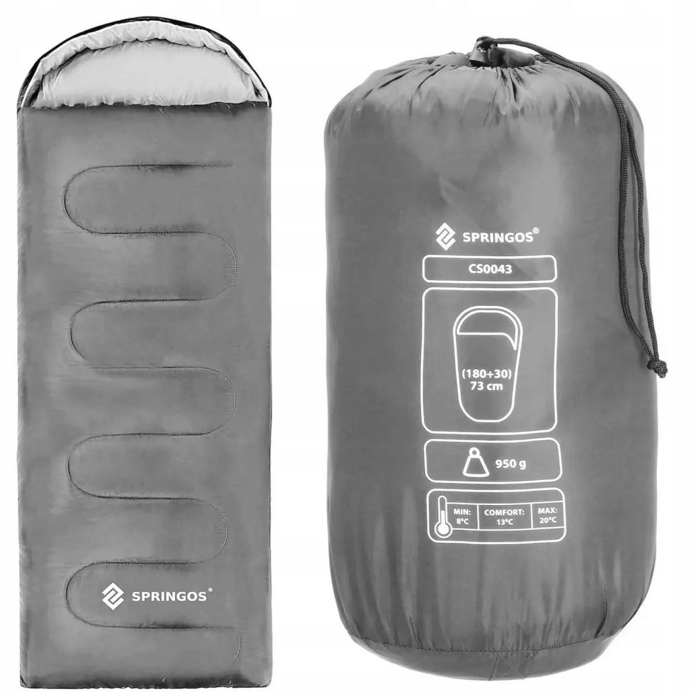 Спальний мішок (спальник) 2 в 1 Springos CS0043 Graphite/Grey