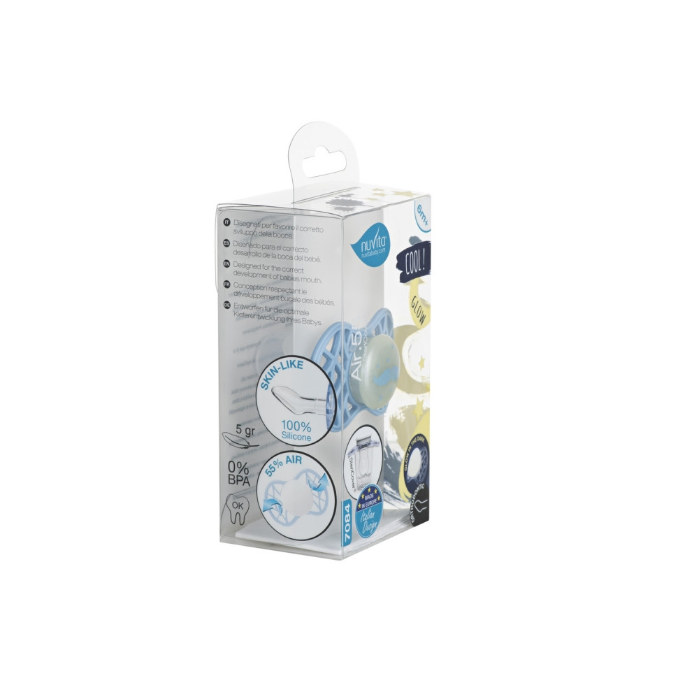 Пустышка Nuvita 7084 Air55 Cool ортодонтическая 6m+ 