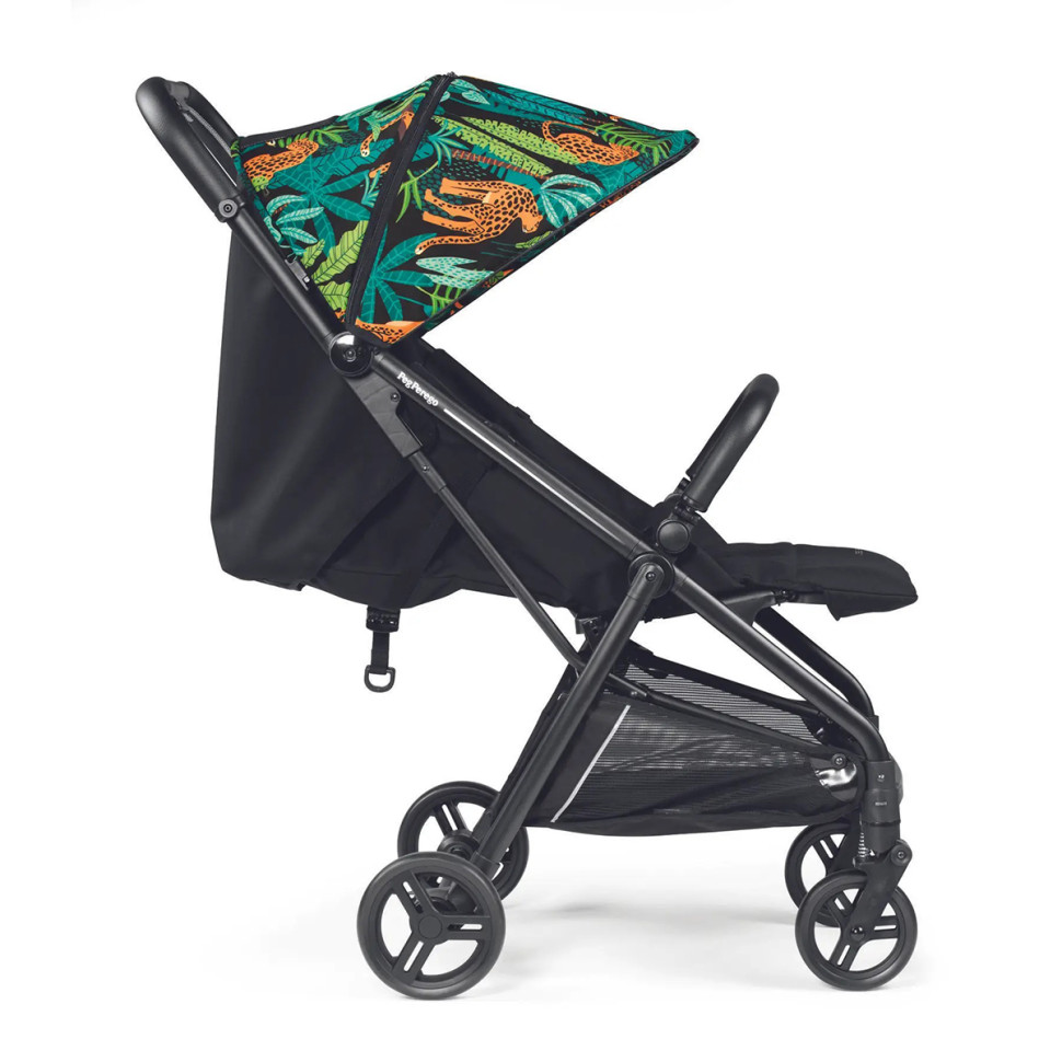 Коляска компактная Selfie Jaguars Peg-Perego IP2000000JL24RO01 черная с тропическим рисунком
