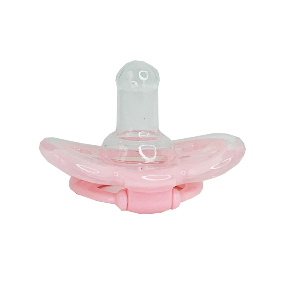 Дитяча силіконова пустушка Mega Zayka MGZ-0517(Pink) кругла