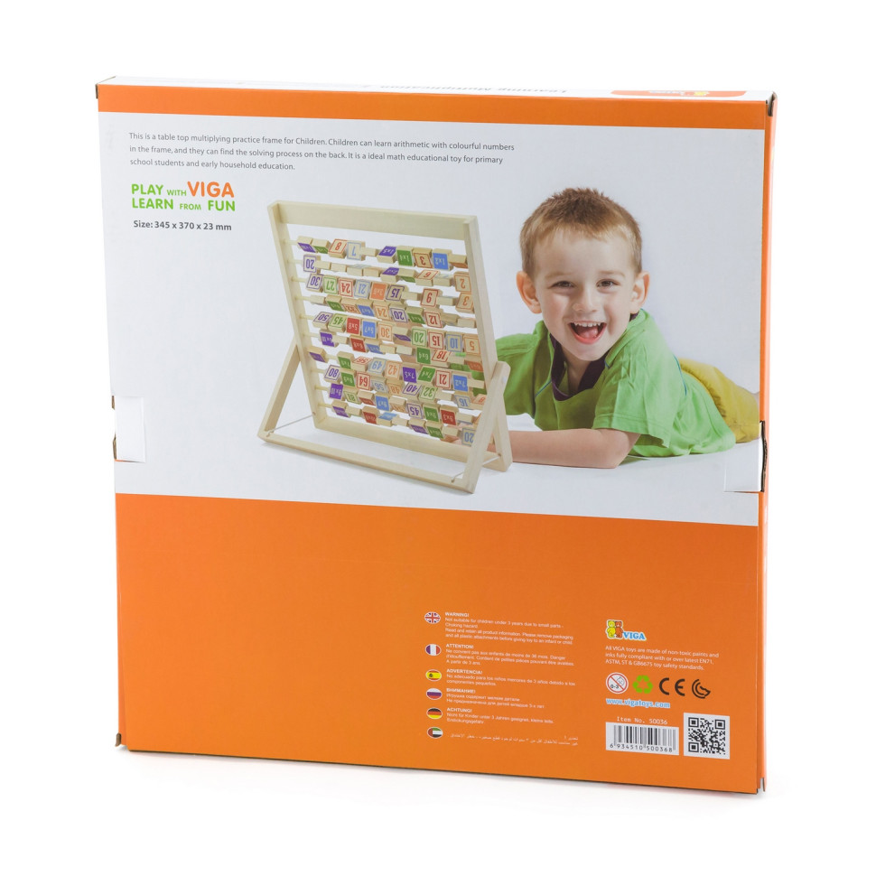 Дерев'яна гра Вивчаємо множення Viga Toys 50036, 38х36 см