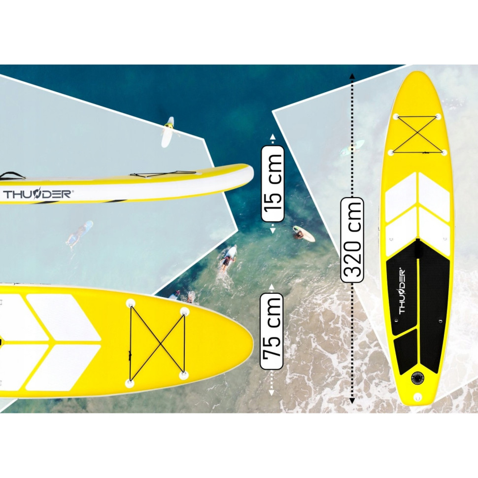 Надувная SUP доска Coast Thunder SUP-COAST-YELLOW с веслом Yellow 320 см