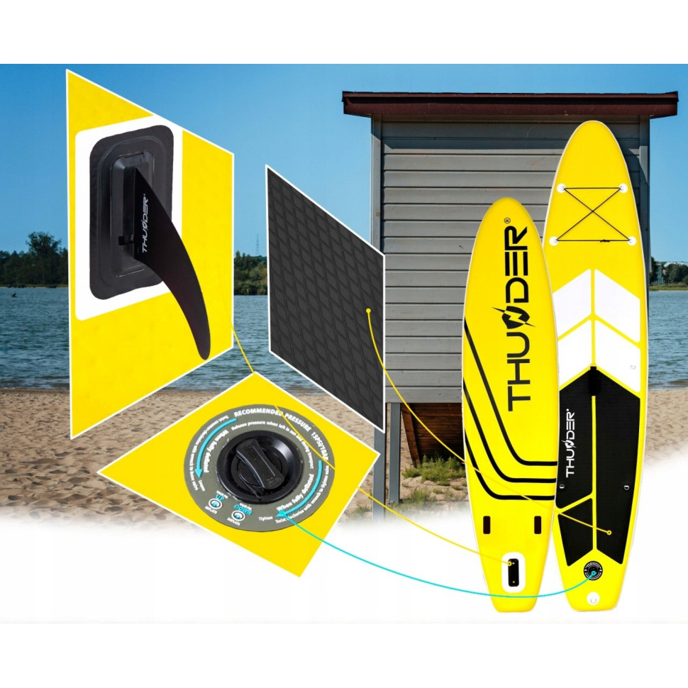 Надувная SUP доска Coast Thunder SUP-COAST-YELLOW с веслом Yellow 320 см