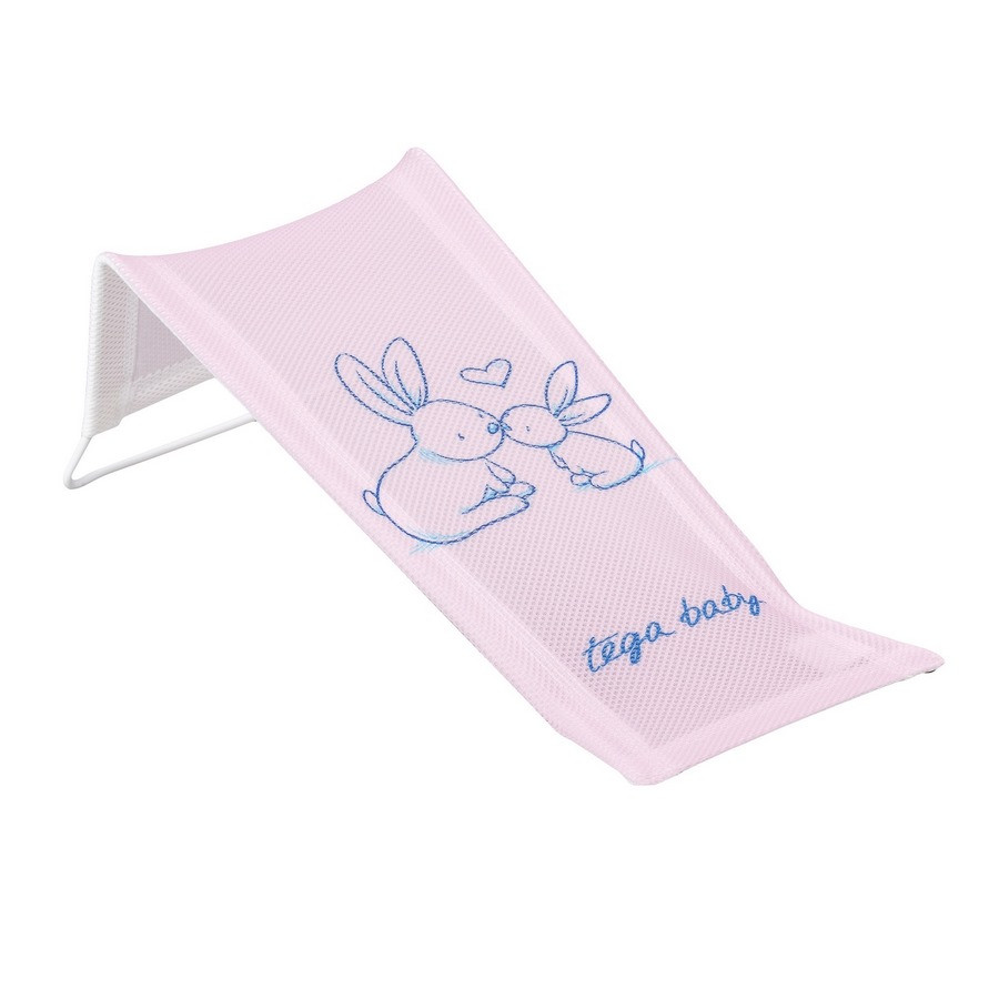 Лежак для купання з малюнком «Зайчики» Tega Baby KR-026-104 світло-рожевий