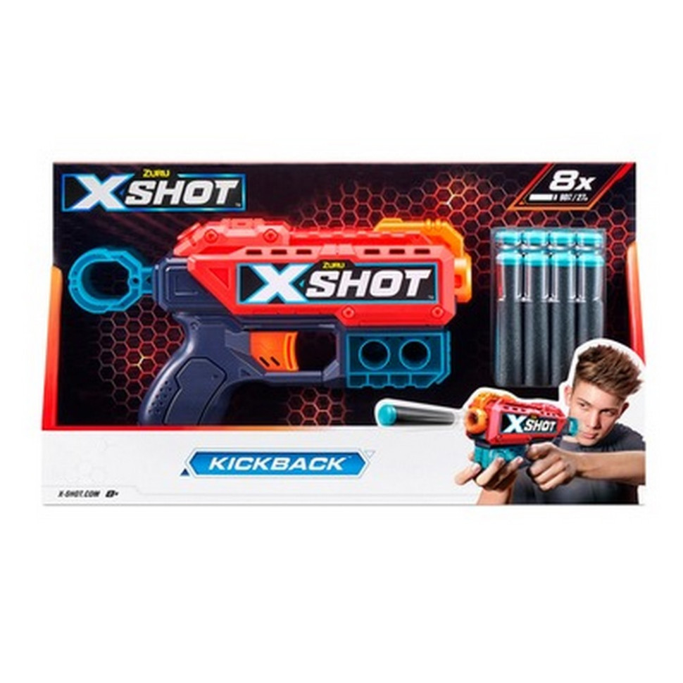 Скорострільний бластер X-Shot Red 36184R EXCEL Kickback (8 патронів)
