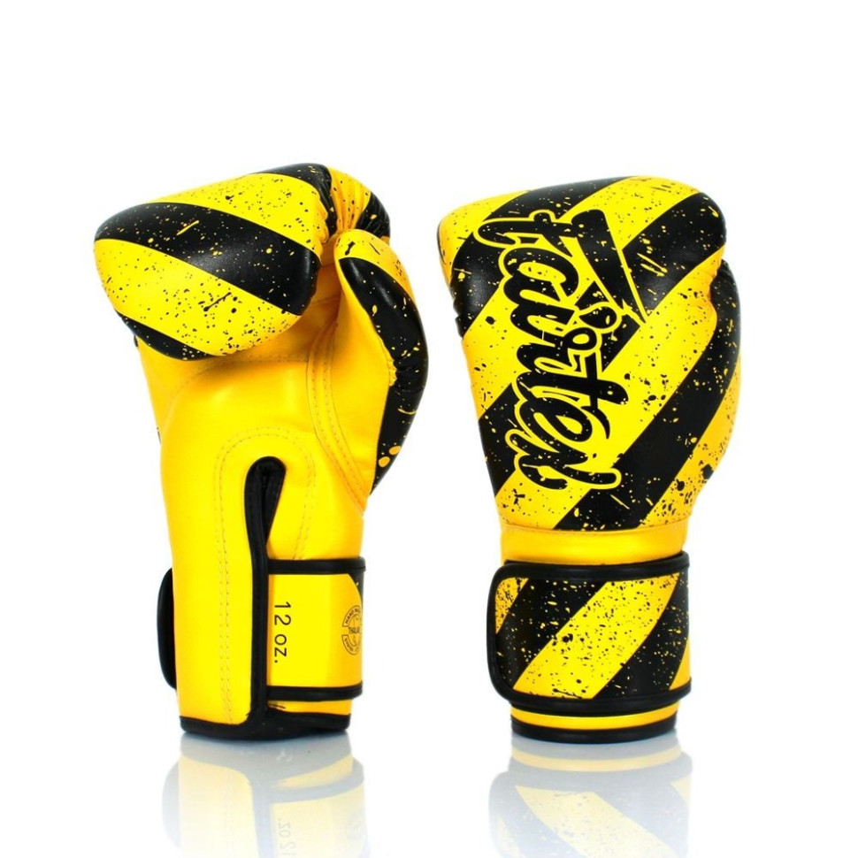 Боксерские перчатки BGV14Y Fairtex BGV14Y_14oz_Yellow/Black 14 унций (бинты в комплекте)