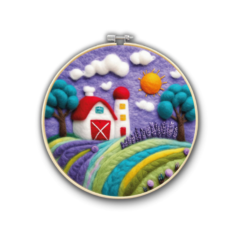 Набір для валяння картини із вовни “Прованський ранок” Brushme EFL002 діаметр 20 см