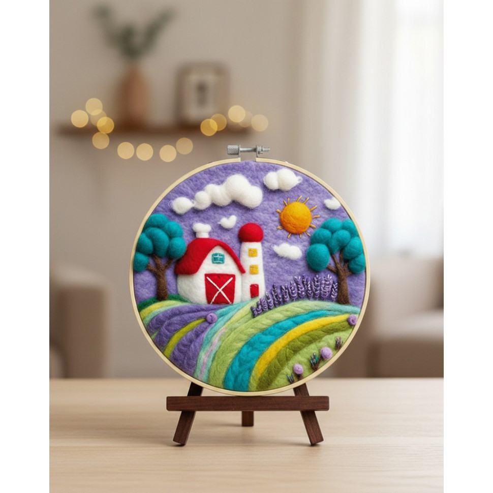 Набір для валяння картини із вовни “Прованський ранок” Brushme EFL002 діаметр 20 см