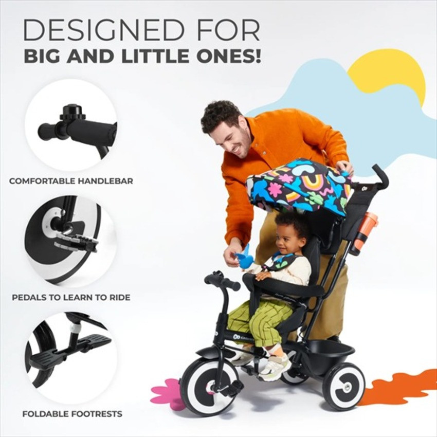 Триколісний велосипед Aston Kinderkraft KRASTO00HAP0000 чорний з малюнком