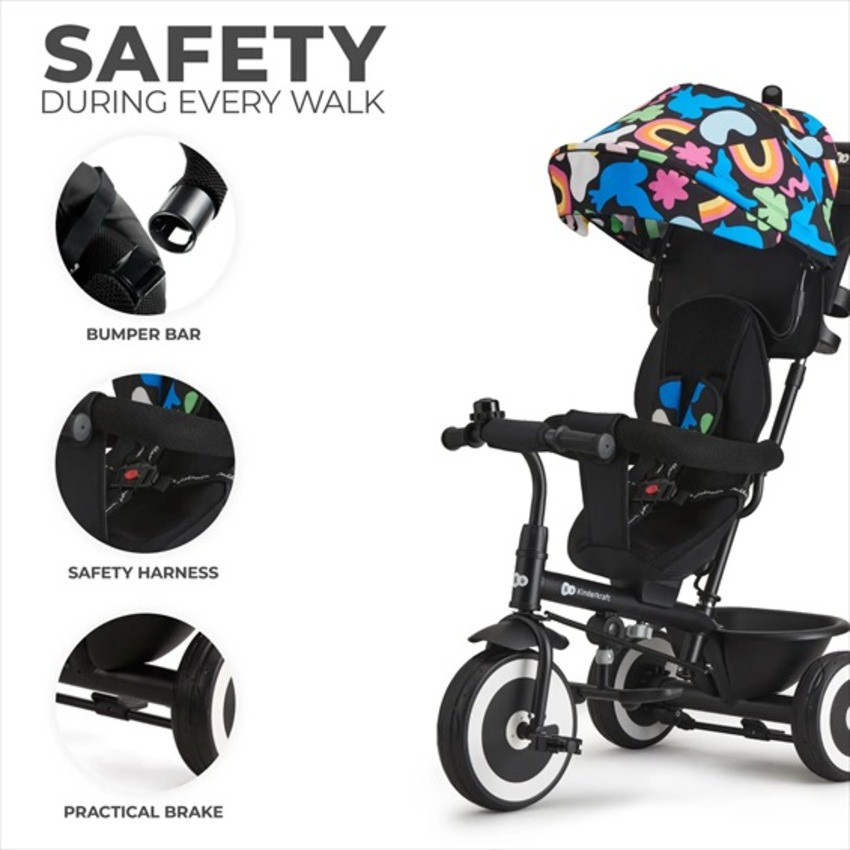 Триколісний велосипед Aston Kinderkraft KRASTO00HAP0000 чорний з малюнком
