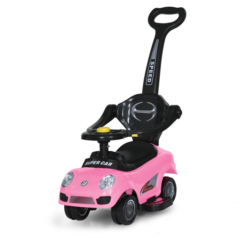 Дитяча каталка-толокар Bambi Racer M 5784-8 рожевий, з батьківською ручкою