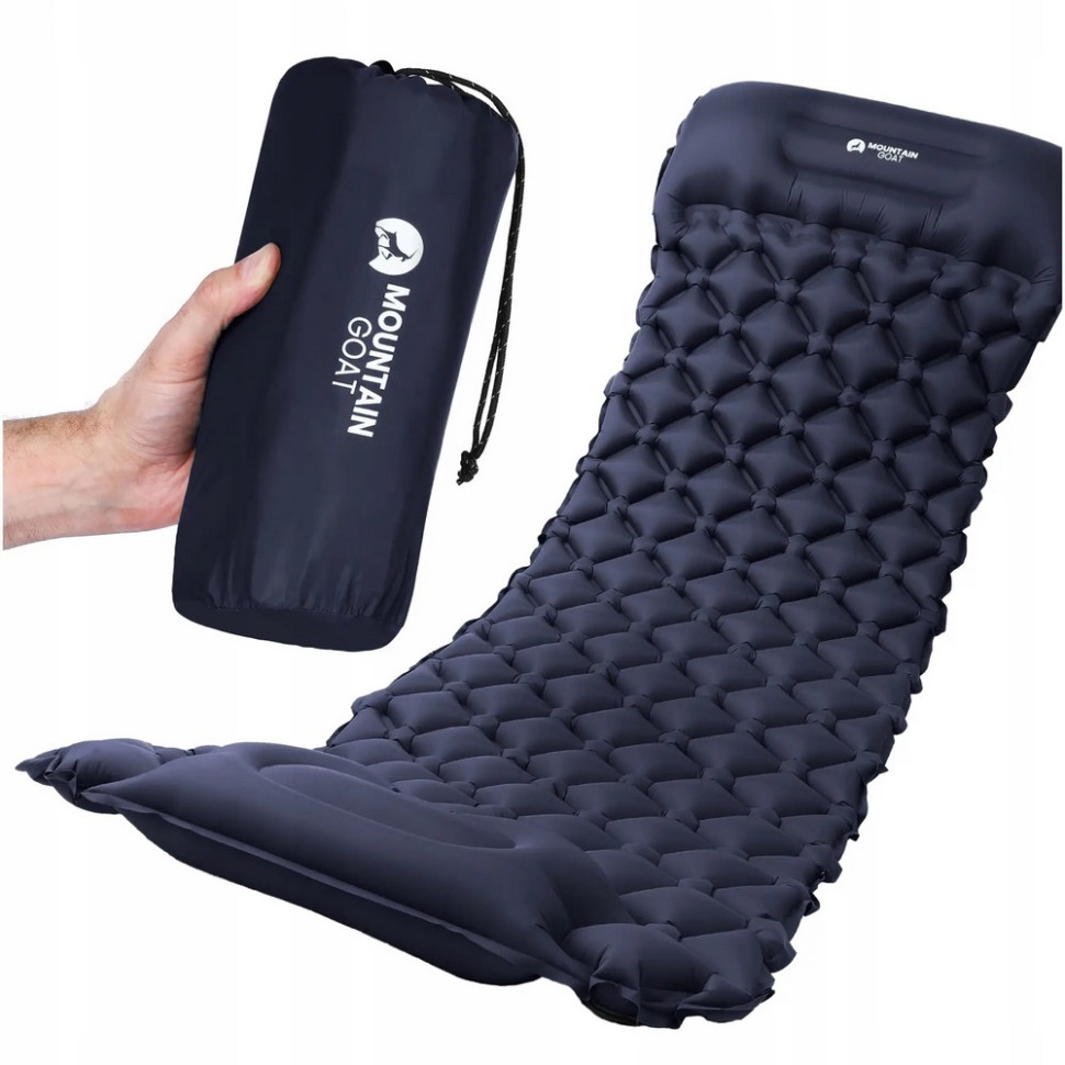 Килимок (каремат) надувний Mountain Goat MG0009 Navy Blue 190 x 58 x 5 см