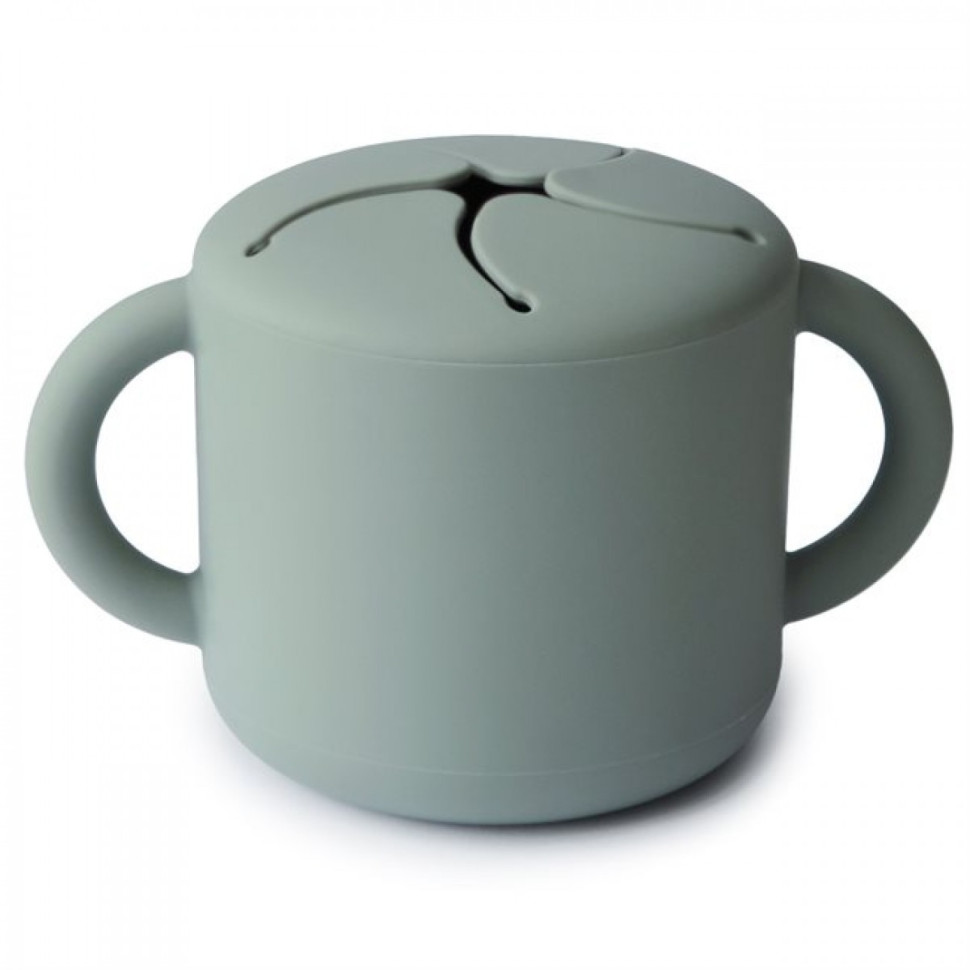 Силіконовий кухоль для снеків Papillon Mushie 000328 Cambridge Blue, ментол