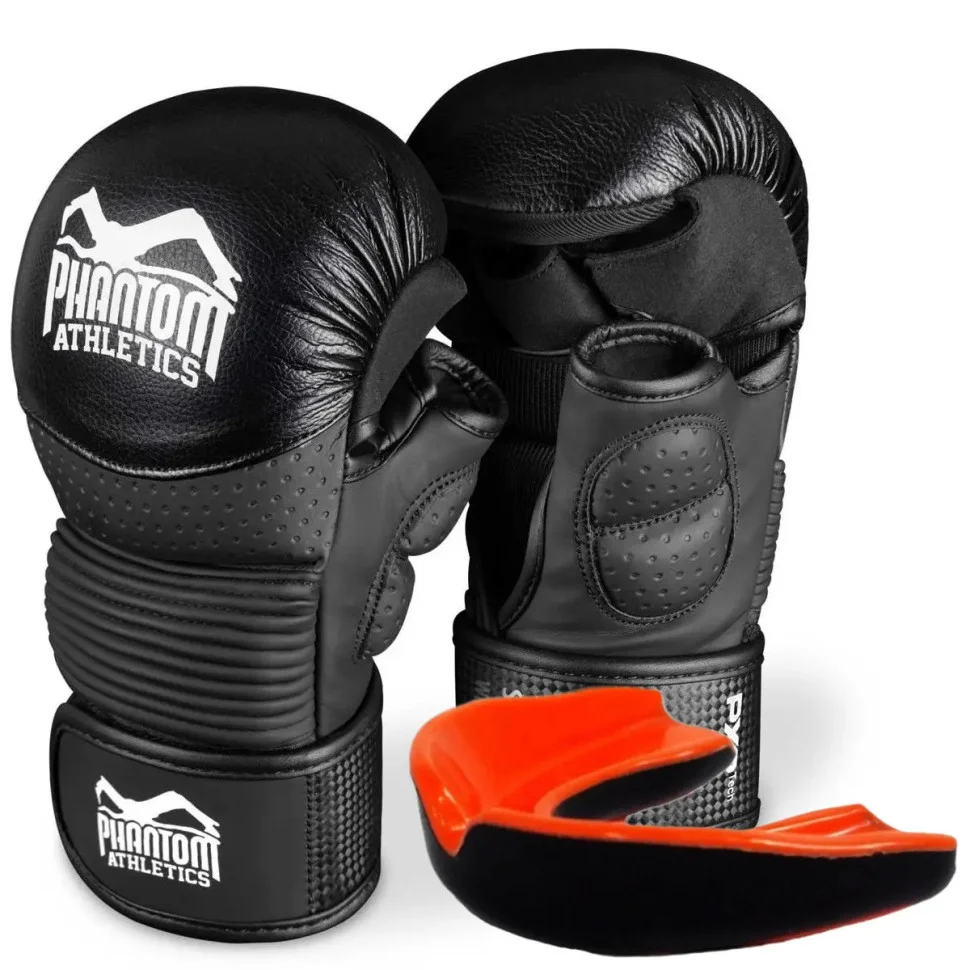 Рукавиці для ММА RIOT Pro Phantom PHMMAG2531-LXL Black L/XL (капа в подарунок)