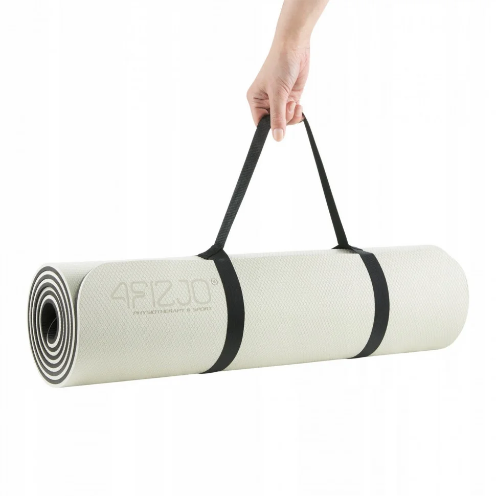 Килимок для йоги та фітнесу 4FIZJO 4FJ0203 TPE 180 x 60 x 1 см, Grey/Black