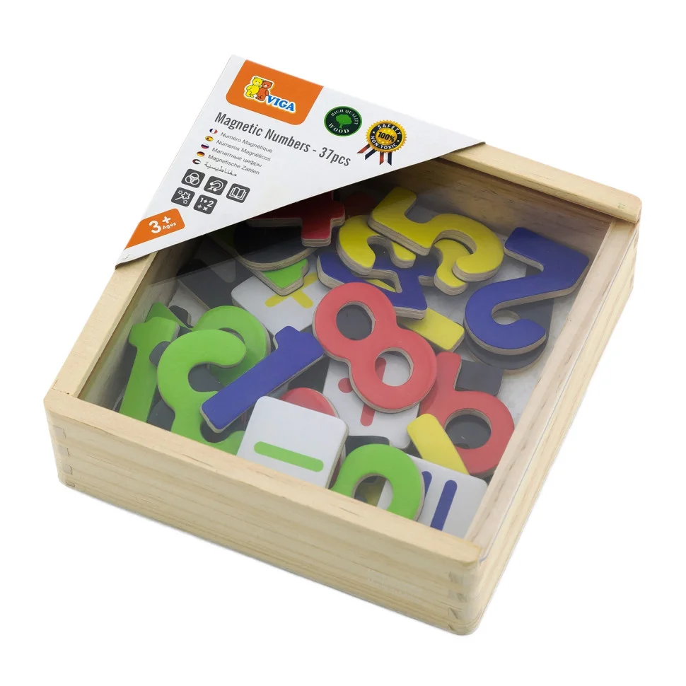 Набір магнітних цифр та знаків Viga Toys 50325, 37 штук