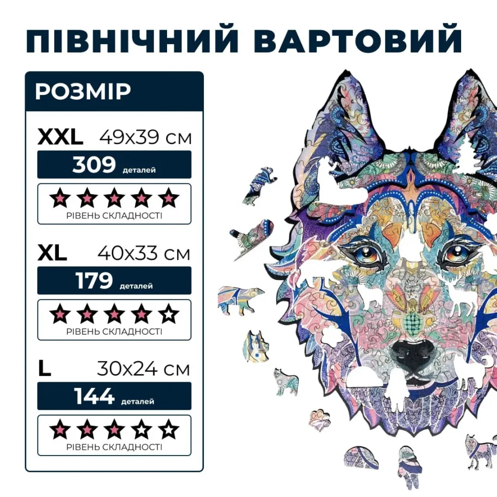 Дерев'яний фігурний пазл 