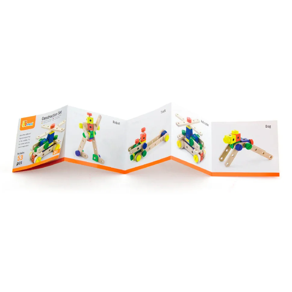 Дерев'яний конструктор Viga Toys 50490, 53 елементи