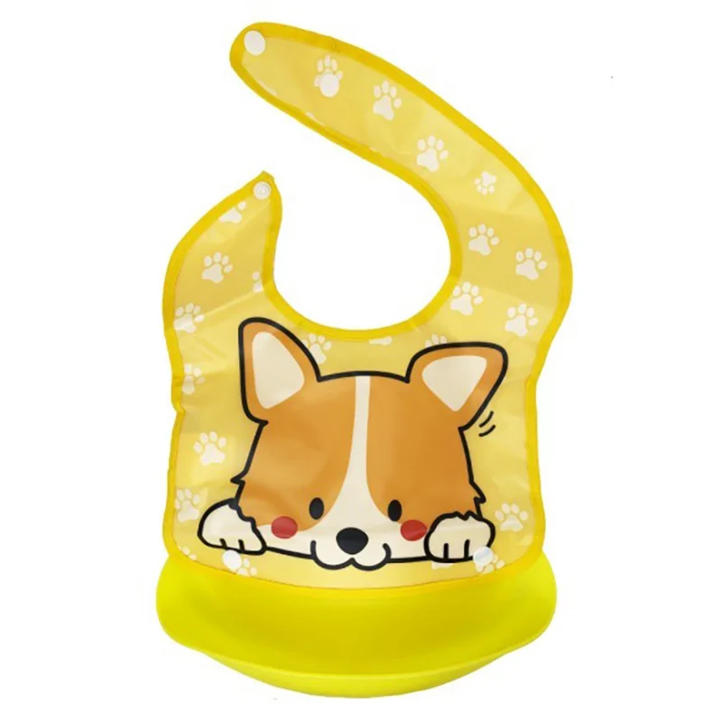 Детский слюнявчик Трактор Mega Zayka MGZ-0602(Orange Dog) со съемным карманом