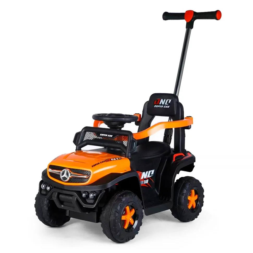 Дитяча каталка-толокар Bambi Racer M 5788EL-7 помаранчевий, з батьківською ручкою