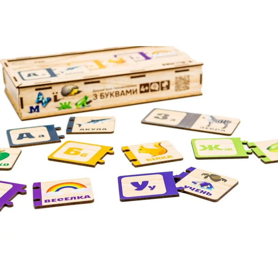 Дерев'яна дитяча головоломка з буквами PuzzleOK Puz-22335