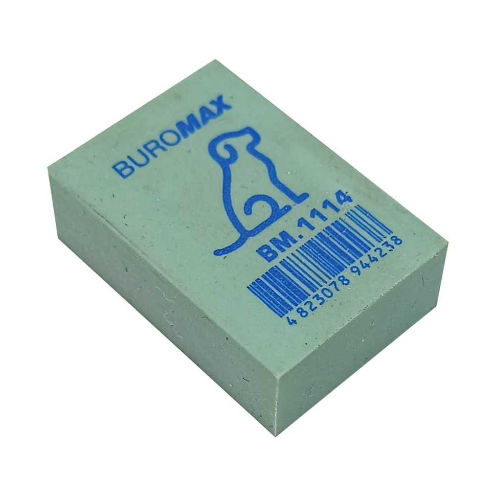Резинка школьная BUROMAX BM.1114 зеленая, мягкая 