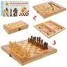 Набір настільних ігор "Шахи, шашки, нарди" HAODELI CHESS 1680EC дерев'яні