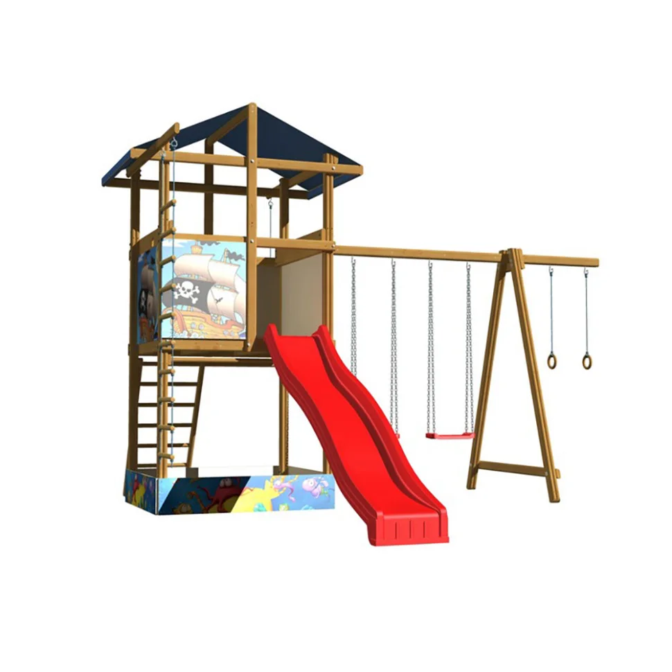 Детская площадка SportBaby-8 с веревочной лестницей