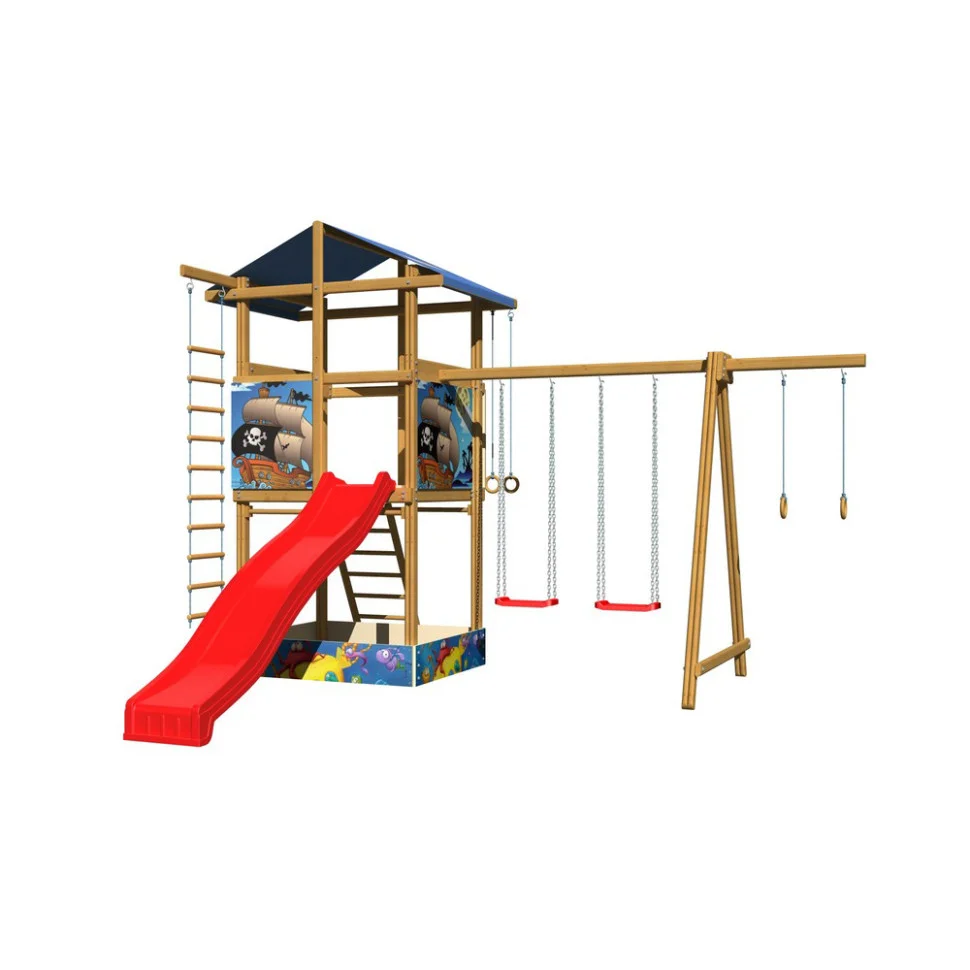 Детская площадка SportBaby-8 с веревочной лестницей