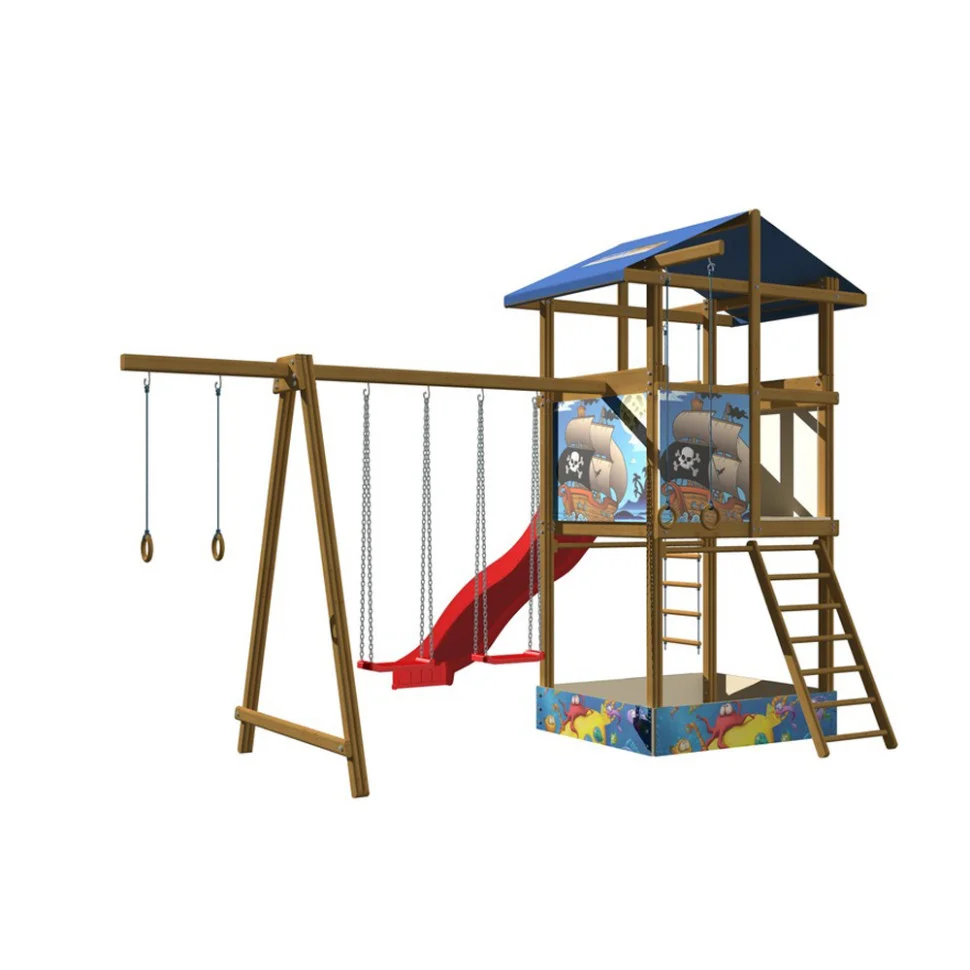 Детская площадка SportBaby-8 с веревочной лестницей