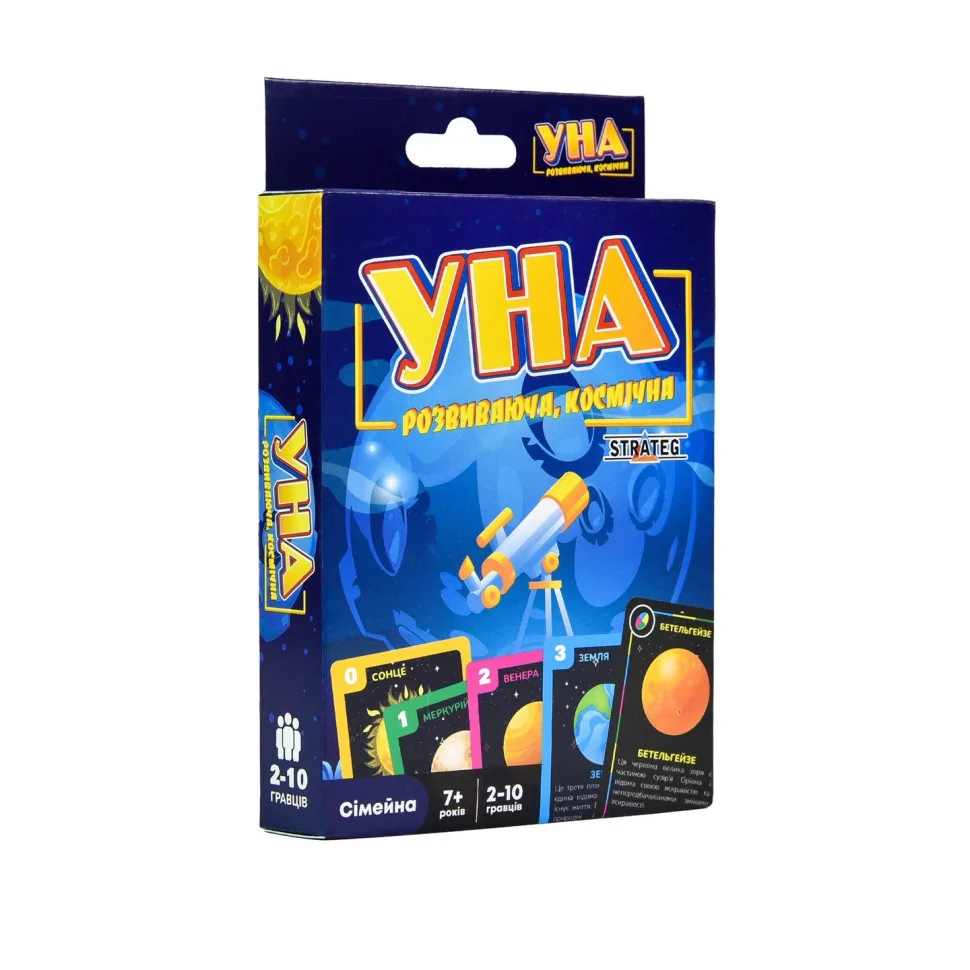 Карточная игра УНА космическая Strateg 30448 игральные карты 108 штук