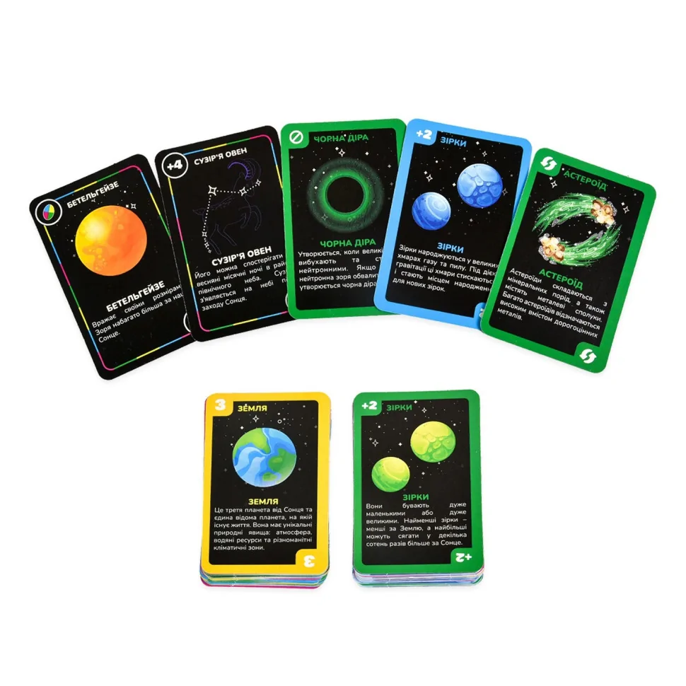 Карточная игра УНА космическая Strateg 30448 игральные карты 108 штук