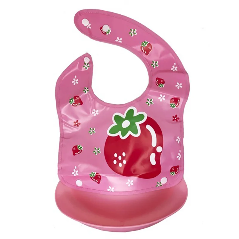 Дитячий слинявчик Трактор Mega Zayka MGZ-0602(Pink) зі знімною кишенею