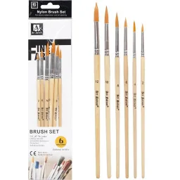 Набор художественных кистей из натуральной щетины COLOR-IT BR5806, 6 шт