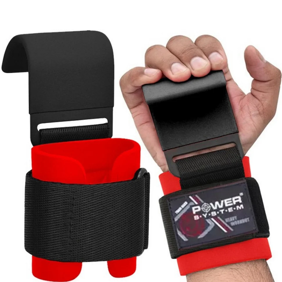 Гаки для тяги на зап'ясті Hardcore Hooks Power System PS-3310_Black-Red