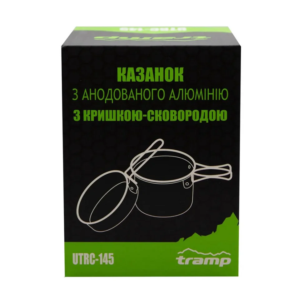 Каструля-кружка Tramp UTRC-145 анодована з кришкою-сковорідкою 0,9+0,5 л