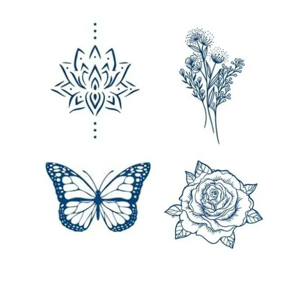 Набор из 4 долговременных тату «Красота природы» Fresh Tattoo SPX-set-04, 5 х 5 см