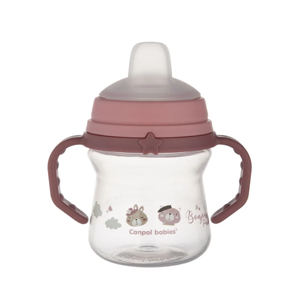 Кружка тренувальна з силіконовим носиком Bonjour Paris FirstCup Canpol babies 56/612_pin 150 мл