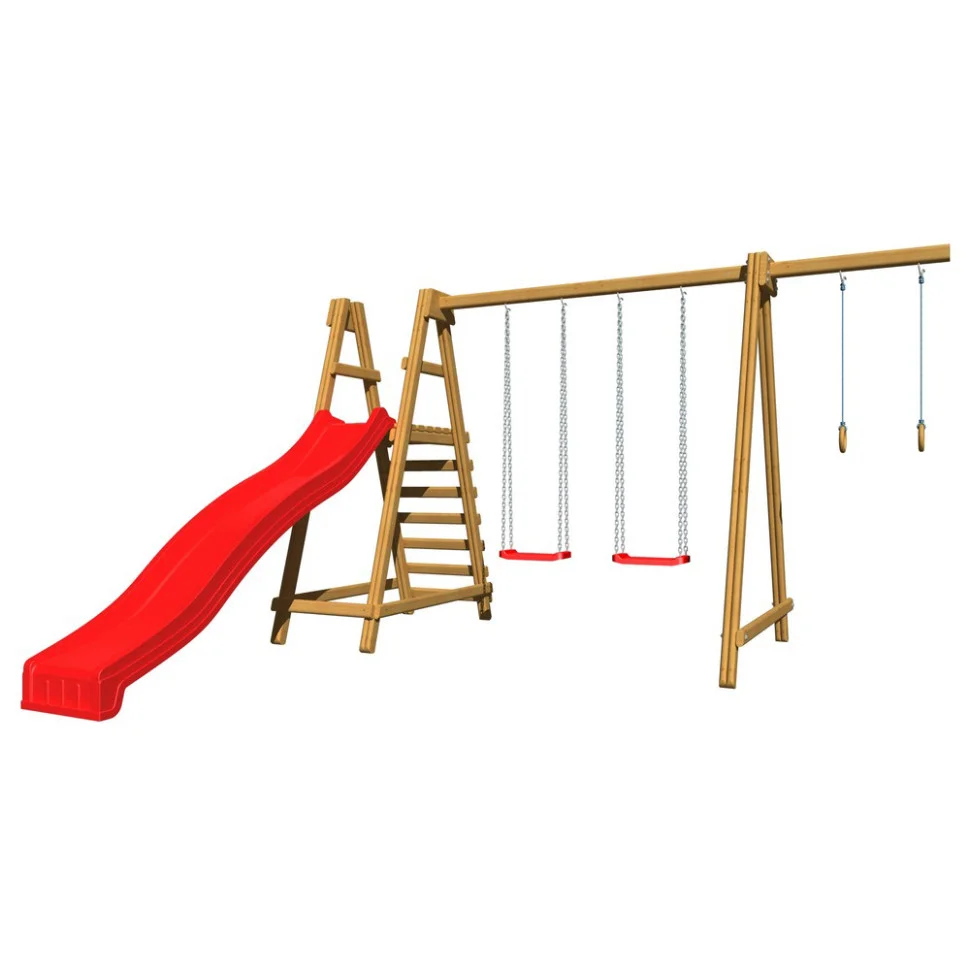 Детская площадка из дерева SportBaby-3 с качелями и горкой