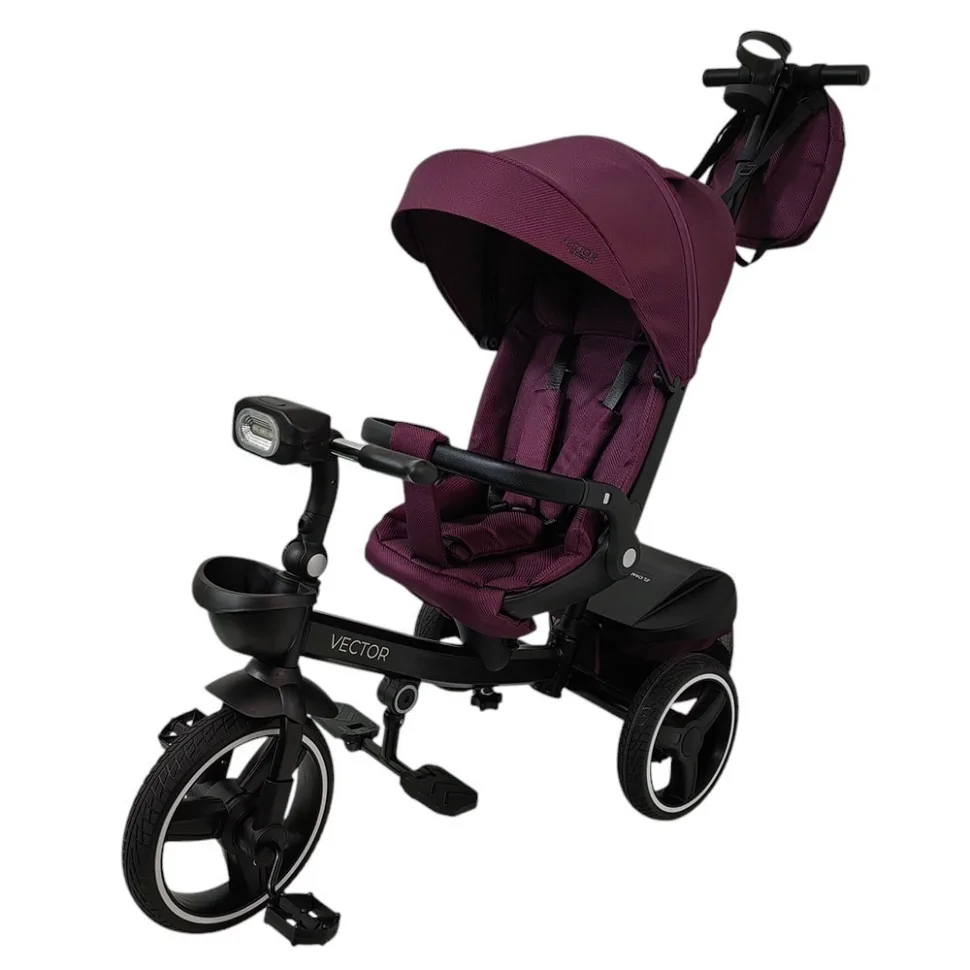 Дитячий триколісний велосипед VECTOR El Camino ME 1162-1 Purple, з батьківською ручкою