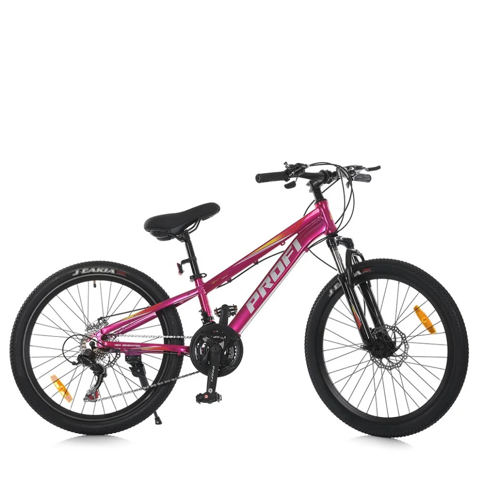 Велосипед PROF1 MTB2401-3, 24 дюймів, алюмінієва рама 11 Shimano 21SP фуксія