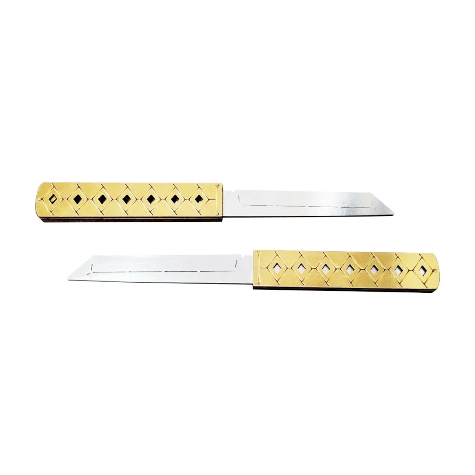 Деревянный сувенирный нож «DOUBLE TANTO GOLD » Сувенир-Декор DTAN-G