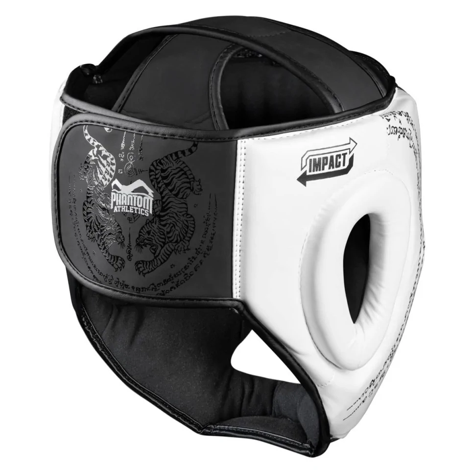 Боксерський шолом Muay Thai Full Face Phantom PHHG2680 White (капа в подарунок)