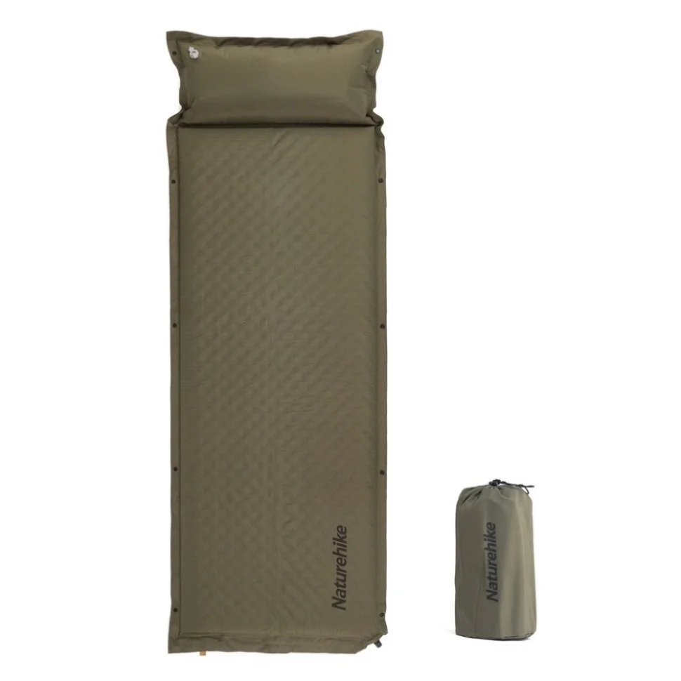 Килимок самонадувний одномісний з подушкою CNK2300DZ014 Naturehike 6976023923364, 30 мм, темно-зелений