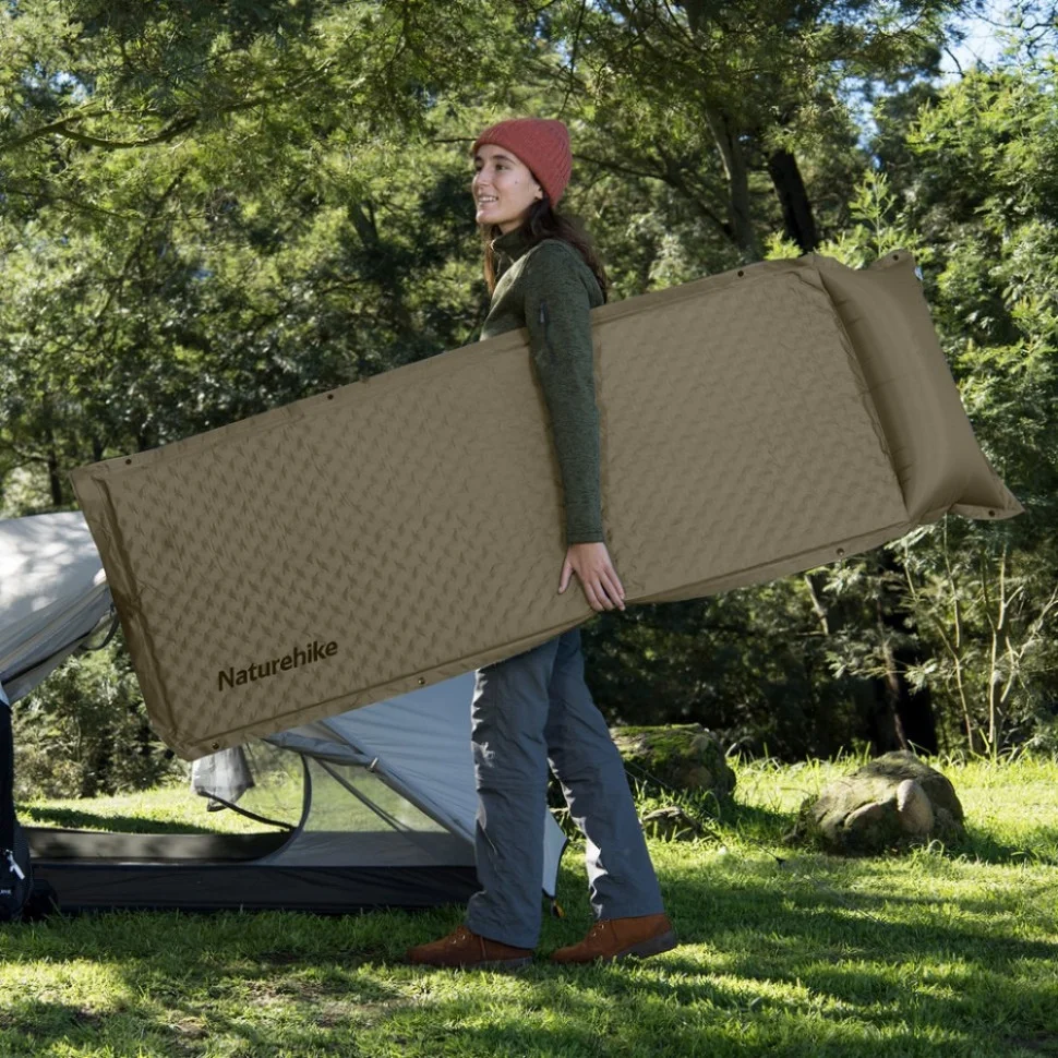 Килимок самонадувний одномісний з подушкою CNK2300DZ014 Naturehike 6976023923364, 30 мм, темно-зелений