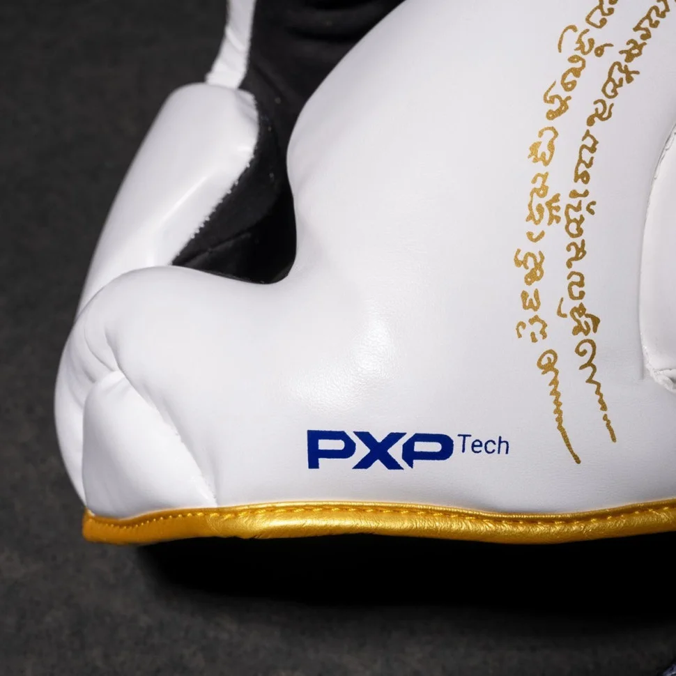 Боксерский шлем Muay Thai Full Face Phantom PHHG2683 White Gold (капа в подарок)