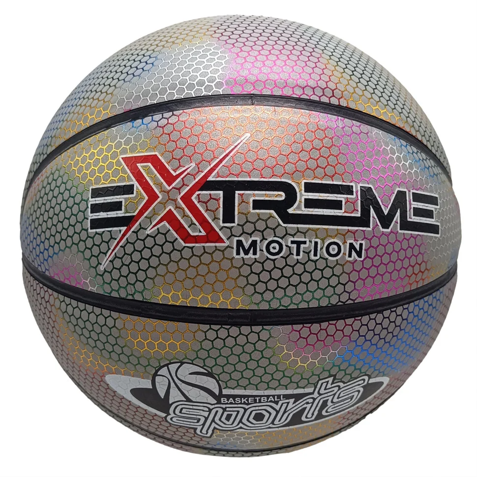 М'яч баскетбольний Extreme Motion Bambi BB2208(White) № 7 світловідбиваючий