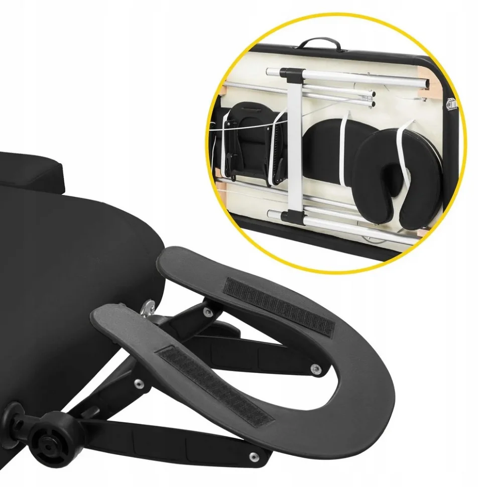 Масажний стіл складаний Massage Table+ Alu W60 4FIZJO TABLE+W60BLACK, Black
