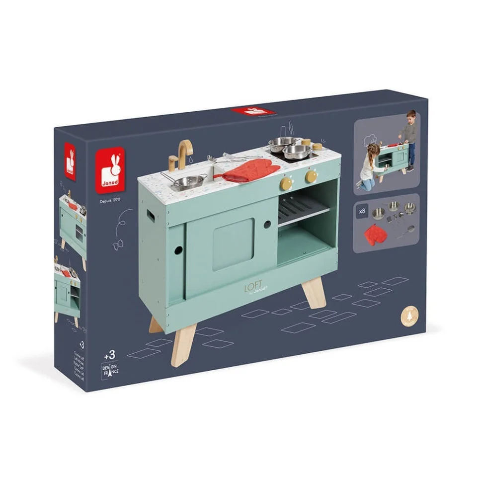 Игровой набор деревянный Кухня Лофт Janod J06556, 62 х 30,4 х 50,3 см